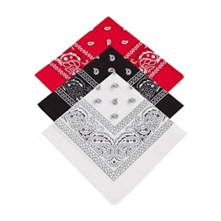Bandana Paisley 3-pack Rød, svart og hvit