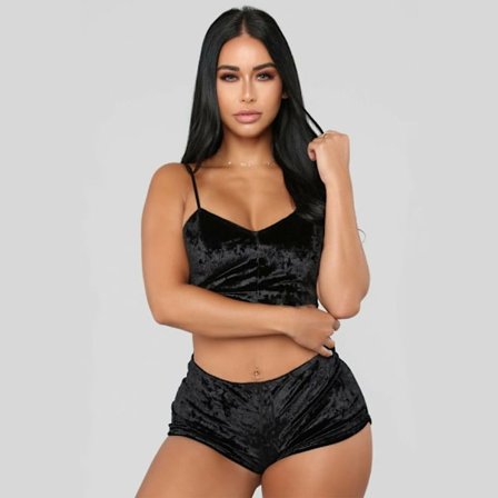 Sexy bodysuit Velvet BH BLACK M