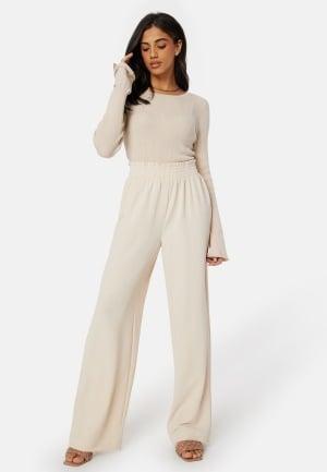 BUBBLEROOM Matilde Regular Trousers Light beige M Light beige Bukser Dam