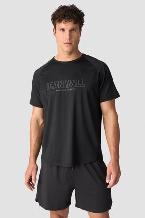 ICANIWILL - Stride Raglan Print T-shirt Men Black - Herren - ICIW