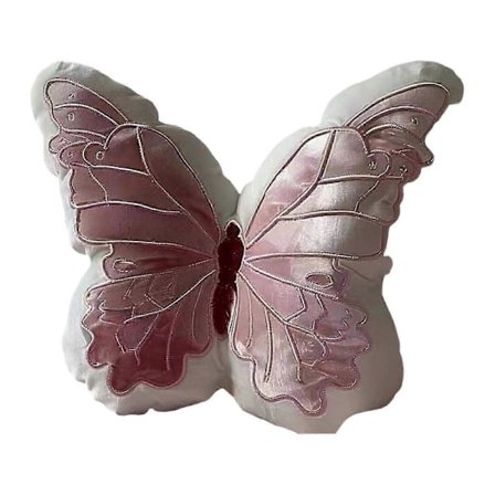 Sommerfuglepude Fødselsdagsgave Seng Kollegieværelse Stue Kontor Sofa Pyntepude Hvid