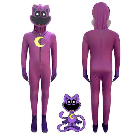 3-13 År Børn Teenagere Drenge Piger Hvalpe Leg Tid Cosplay Kostume Halloween Playsuit Jumpsuit Med Maske Gaver-Lilla