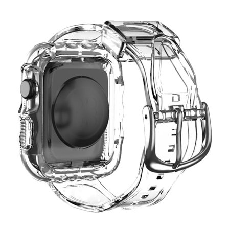 Apple Watch Series 10 42mm Klockfodral med armband Vågmönster Integrerat klockarmband Flexibel Justerbar - Vit