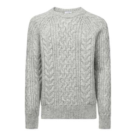 Malo, Round-neck Knitwear Grijs, Heren, Maat:L