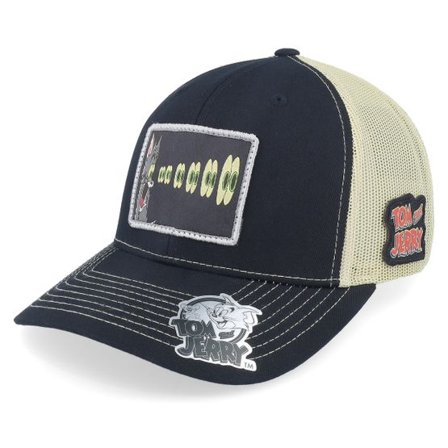 Tom & Jerry - Svart trucker Keps - Tom Eyes Black/Golden Stone Trucker @ Hatstore