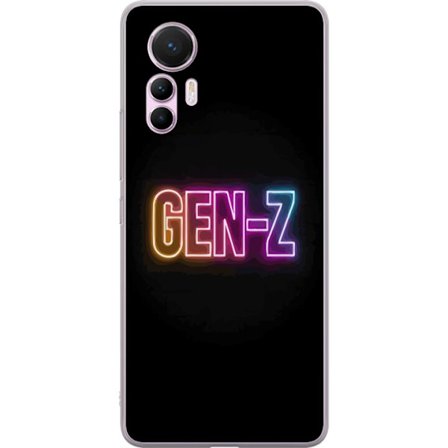 Kompatibelt Mobildeksel til Xiaomi Xiaomi 12 Lite Neontext Gen Z i fargerikt lys mot mørk bakgrunn i moderne digital stil