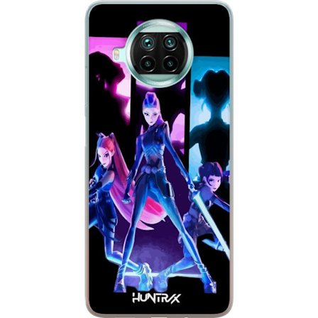 Yhteensopiva Puhelinkuori Xiaomi Xiaomi Mi 10T Lite 5G Tulevaisuutta ennustava tyttöryhmän kuva, jossa on neonvaloja ja voimakkaita värejä sci-fi-