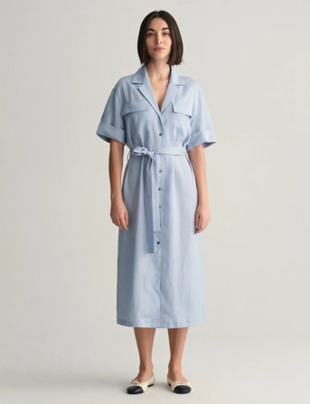 GANT Rel Pocket Ss Shirt Dress - Blue - 40
