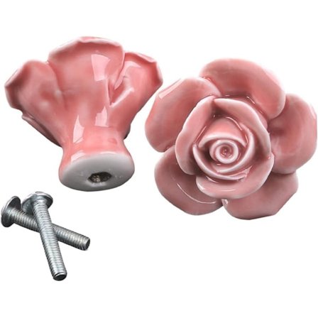 10 stk. dørhåndtak dekorative kommodeknotter rosa 41*34mm