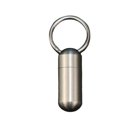 1 pakke mikro pilleholder nøkkelring, mini størrelse bærbar titanlegering pilleetui, vanntett og lett pilleboks nøkkelring for utendørs nødstilfelle T