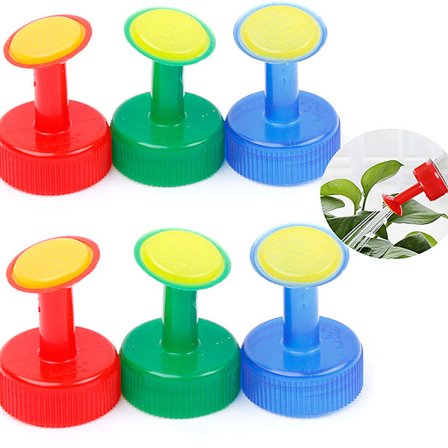 (6 stk.), Vandkande til flasker, Vandkande låg til unge planter, Sprøjte, Flaskelåg, blå