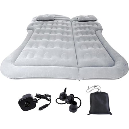 SUV bil luftmadras oppustelig madras aftagelig bilseng Grå-XS2- Grå Grå