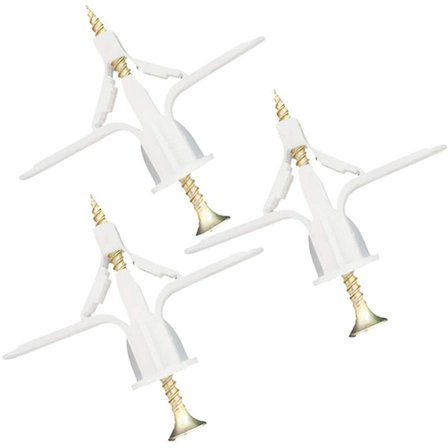 Gipsanker-sett, hulveggankere med skruer, selvborende hulveggankere for gipsplater, nylon, plast