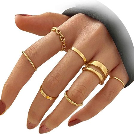 Guld Knuckle Ring Set för Kvinnor Tonårsflickor Ormkedja Staplingsring KLB