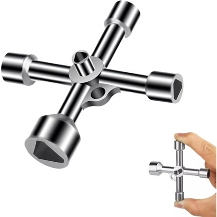 Trekantnøgle med 5 Størrelser Indvendig Diameter 7mm/10mm/12mm/13mm/18mm Universalnøgle til Elektrisk Boks, Gas, Vand, El-måler, Skabsboks (Sølv)