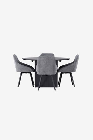 Venture Home - Matgrupp Matilda med 4st stolar Rosie - Grå - Matgrupp 4 personer - Från Homeroom