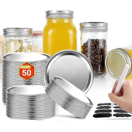 70 mm 50 stk. hermetikklokk for Mason-glass Kerr-glass – Metal Mason-glasslokk av delt type for hermetisering med lekkasjesikker og lufttett 