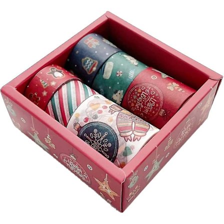 Jule-Washi Tape, 6 Ruller Dekorativ Washi Tape, Selvklæbende Tape Washi Maskeringstape Sæt Til DIY Scrapbooking Gaveindpakning