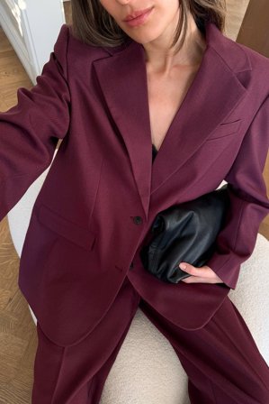 NA-KD Oversized Blazer - Skræddersyet blazer - Burgundy - EU 32