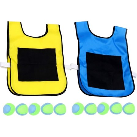 2 stk. 16,9x11,8 tommer Dodgeball Sticky Vest med 10 stk. tilfældige bløde bolde