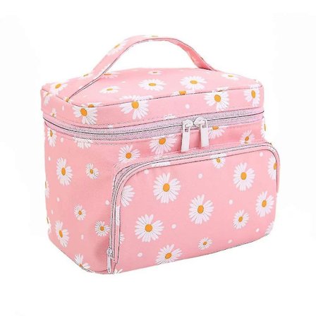 Meikkipussi naisille, suuri kosmetiikkapussi, jossa kahva