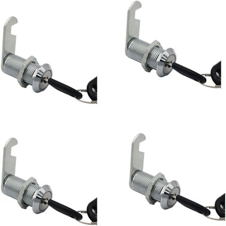 4 stk 16mm skaplåskam dør lås med nøkler sikkerhetskamlås