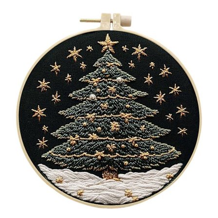 Julebroderisæt til voksne børn DIY juletræsbroderisæt Broderiklud Trådring Sæt Gave til broderielskere Begyndere