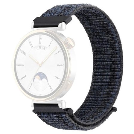 Huawei Watch GT 4 41mm / Garmin Venu 3S Nylon Klockarmband 18mm Sportklockarmband - Svart + Blå