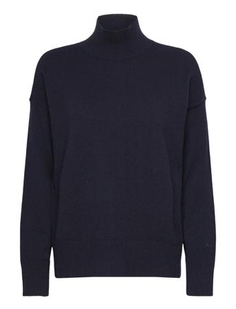 Superfine Lambswool Stand Collar Tops Knitwear Jumpers Navy GANT