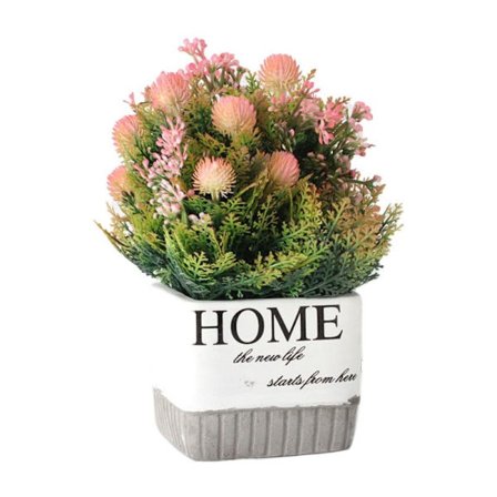 Tuore simulointi kasvit ruukkupuut sisustus sementtiruukut tekokukka koristelu, C