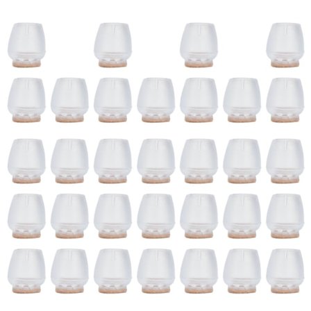 32 stk. skridsikre møbelbensbeskyttere, lydløse silikonebords- og stolebenshætter, gulvbeskytter, transparent