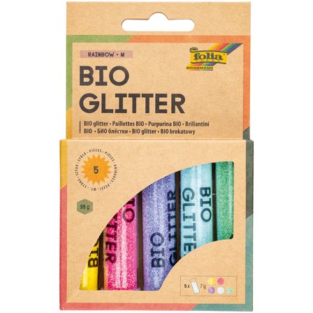 Folia Bio Glitter Mix Rainbow 5-pack