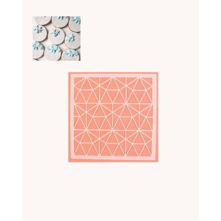 Baby Ruby Cookie Stencil Scahblon Geometriskt Mönster - Caking I Vit