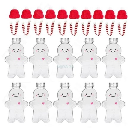 10 stykker juleflasker jul pepperkaker mann flasker godteri krukker juice drikke flaske