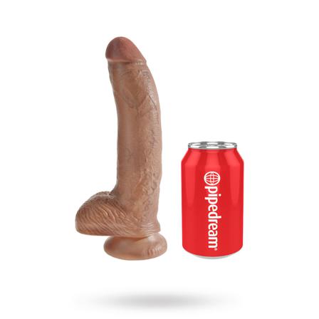 Dildo med Pung 26 cm - Solbränd - Vuxen.se - Stor, tjock dildo-King Cock