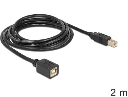 Delock USB-forlengelseskabel - USB-type B til USB-type B - 2 m
