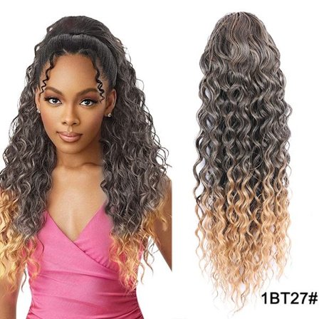 Nytt 16/22 tum Afro Kinky lockigt dragsko hästsvans hårförlängning hästsvans Deep Wave dragsko hästsvans naturliga hårförlängningar