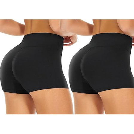 Högmidjade Hotpants för Kvinnor, Anti-skav Stretchiga Minishorts, Shorts för Yoga Gym Cykling Sport Löpning Träning Svart(L/XL)_tfrf