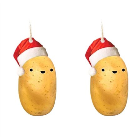 Julgran Potato Ornament, Julgransdekoration, Potatis Hängande Ornament, Julgransdekorationer (2 st)