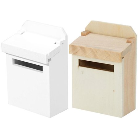 2 st Mini Brevlåda Modell Mini Hus Brevlåda Dekor Mini Brevlåda Figur Trä Liten Brevlåda Dekor(6.4x4.2cm,Assorterad Färg)