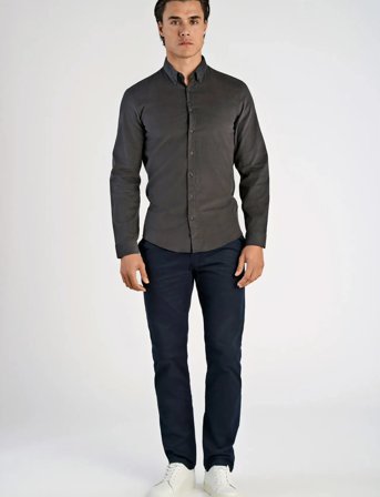 Lindbergh Fine Corduroy Shirt L/S - Grey - L