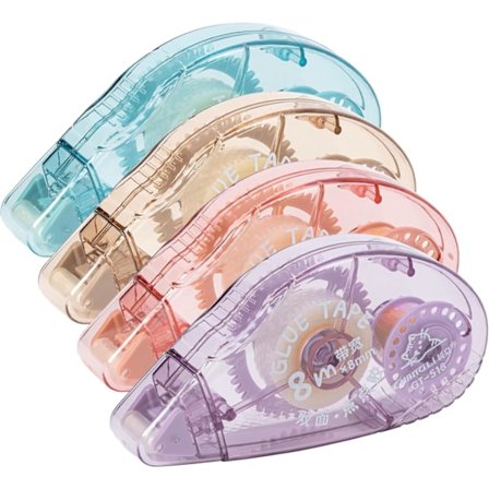 4-pack Dubbelsidig Tejpdispenser, Scrapbooking-material, Limtejprulle för Skola Hemmakontor Hantverk, Kort, Journal (0,31 tum X 26,25 fot)