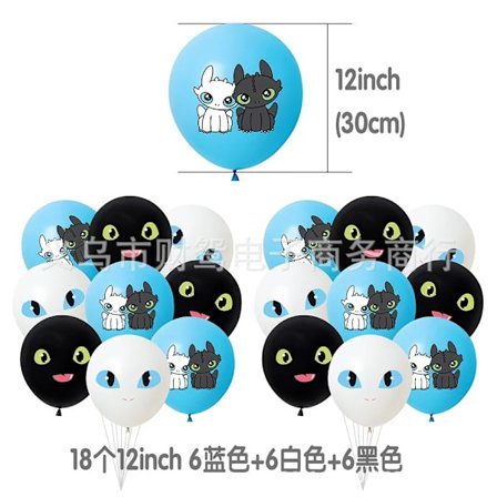 How to Train Your Dragon Tannlaus Tema Barnefilm Bursdagsfest Dekor | Trekk Flagg Sett Inn Flagg Nye**Ballonger*18