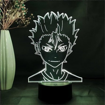 Haikyuu!! Yu Nishinoya Anime Nattlampe Anime Figur 3D LED Nattlampe Manga Figur Skrivebordslampe Soveromsdekorasjon Bordlampe