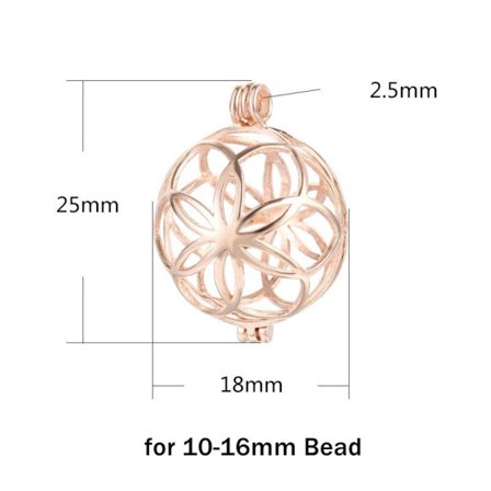 Stone Perle Cage Holder Pendant Stone Holder Pendant ROSE GULD
