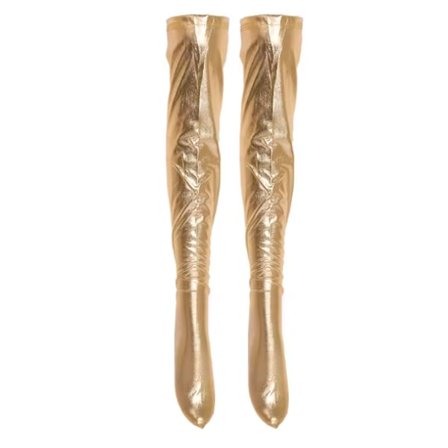 Dam Overknästrumpor Faux Läder Byxor Långa Overknee Strumpbyxor