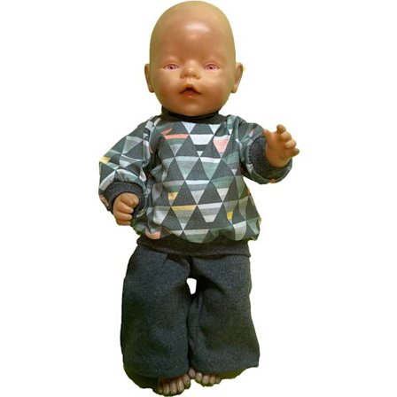 Mönstrad/grå trikåset till Baby Born, dockkläder