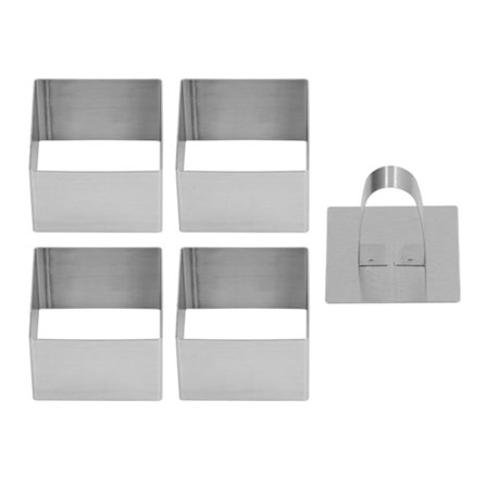 Rostfritt stål Mousse Crumpet Ringar Svetsfria Högtemperaturbeständighet Tillverkning Muffin Tårta Ring Form Set Rektangel