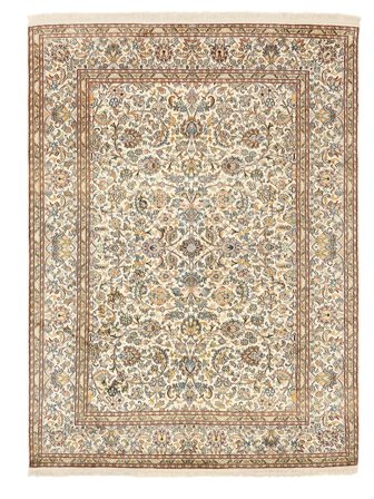 Annodato A Mano Kashmir Puri Di Seta Tappeto 160X218 In Seta Marrone/Beige