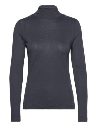Women T-Shirts Long Sleeve Høyhalset Pologenser Marineblå Esprit Casual*Betinget Tilbud